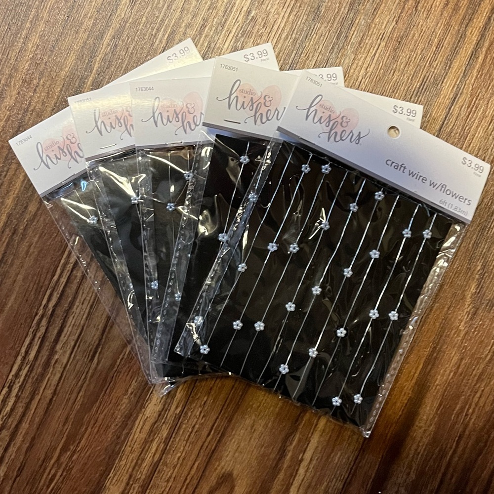 Set of 5 Packages of Craft Wire with Flowers